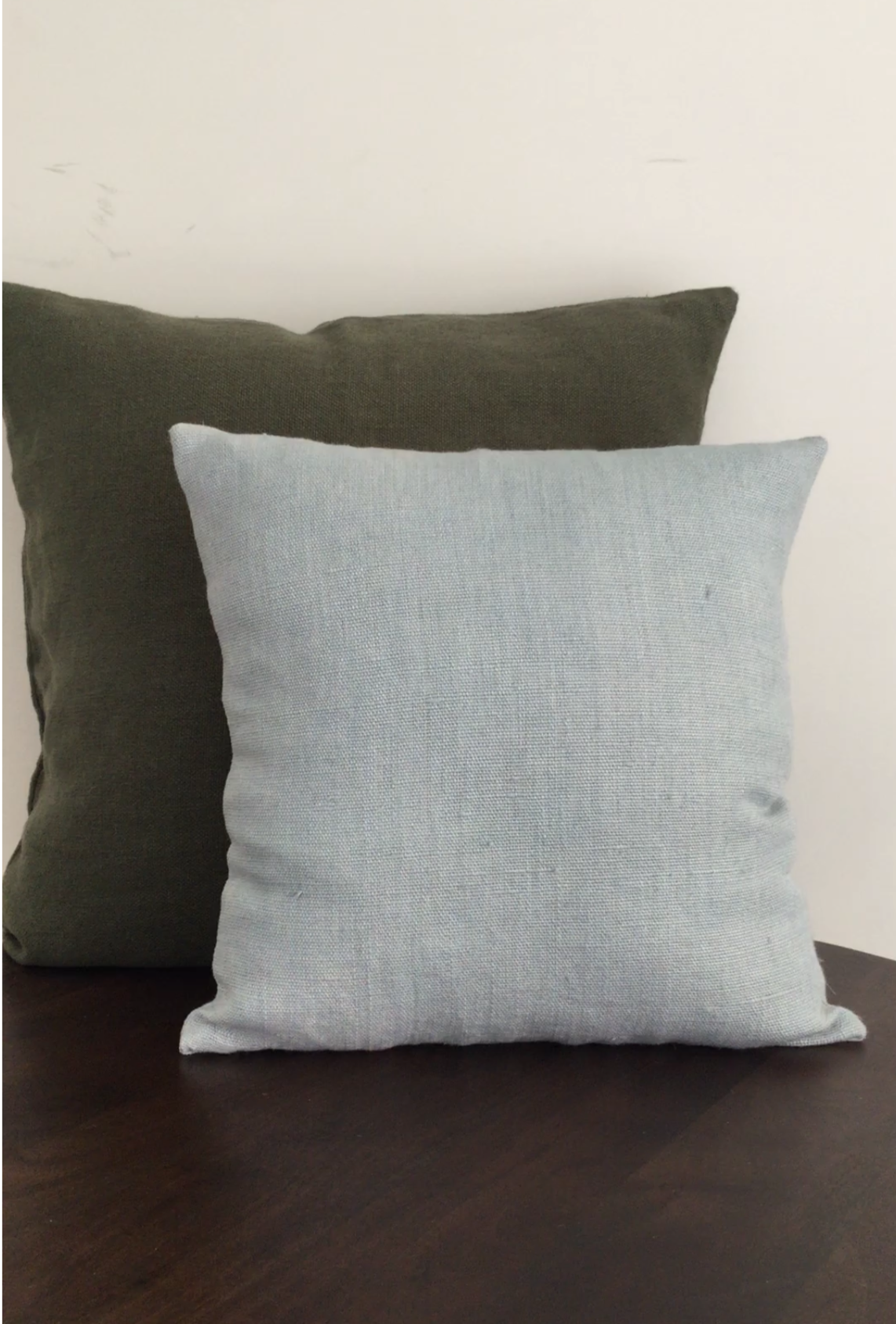 Nabh (13) Linen cushion cover. Color: Ocean blue