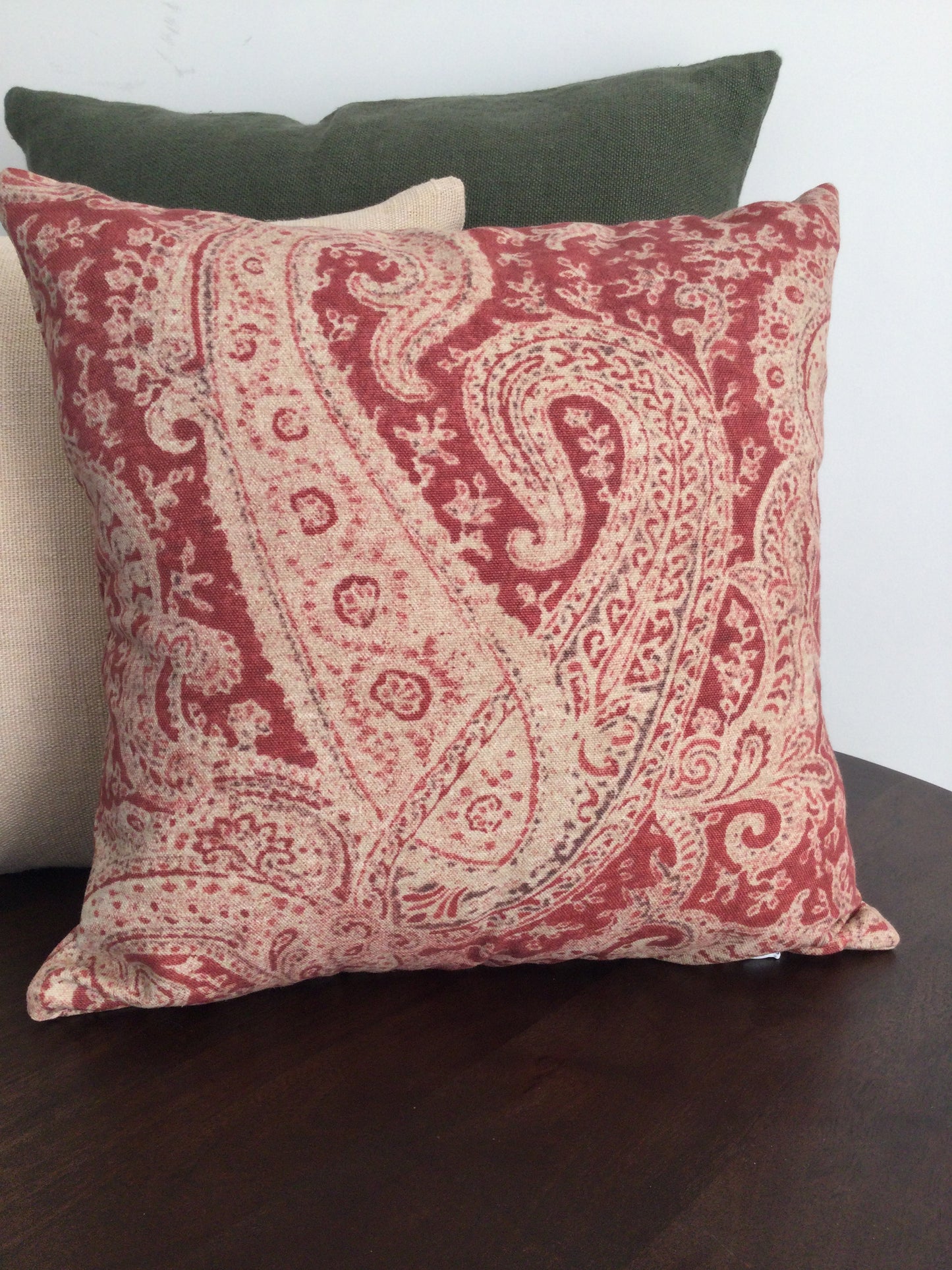 Aadi (8) Luxurious Linen Cotton blend cushion cover. Color: Madder
