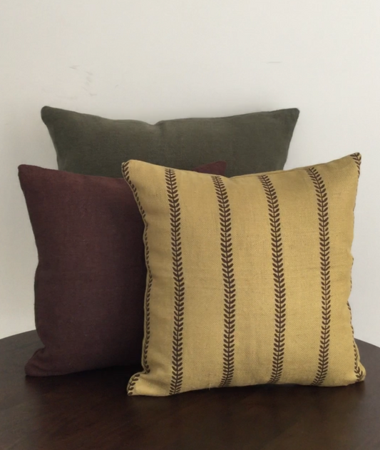 Saavan (17) Hand block print on Linen. Color: Mustard