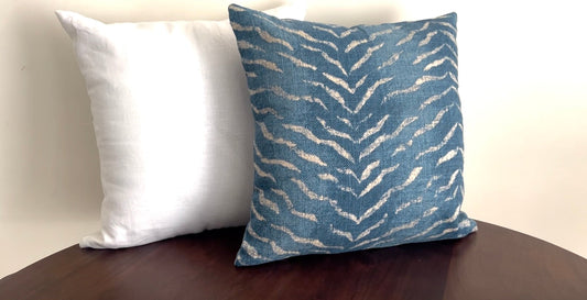 Sarangi (6) Beautifully crafted Linen Cotton blend cushion cover. Color: NILE