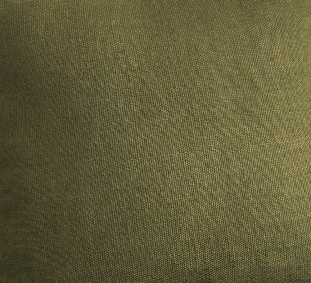 Gazal (10) Luxurious heavy Linen cushion cover. Color: Moss green